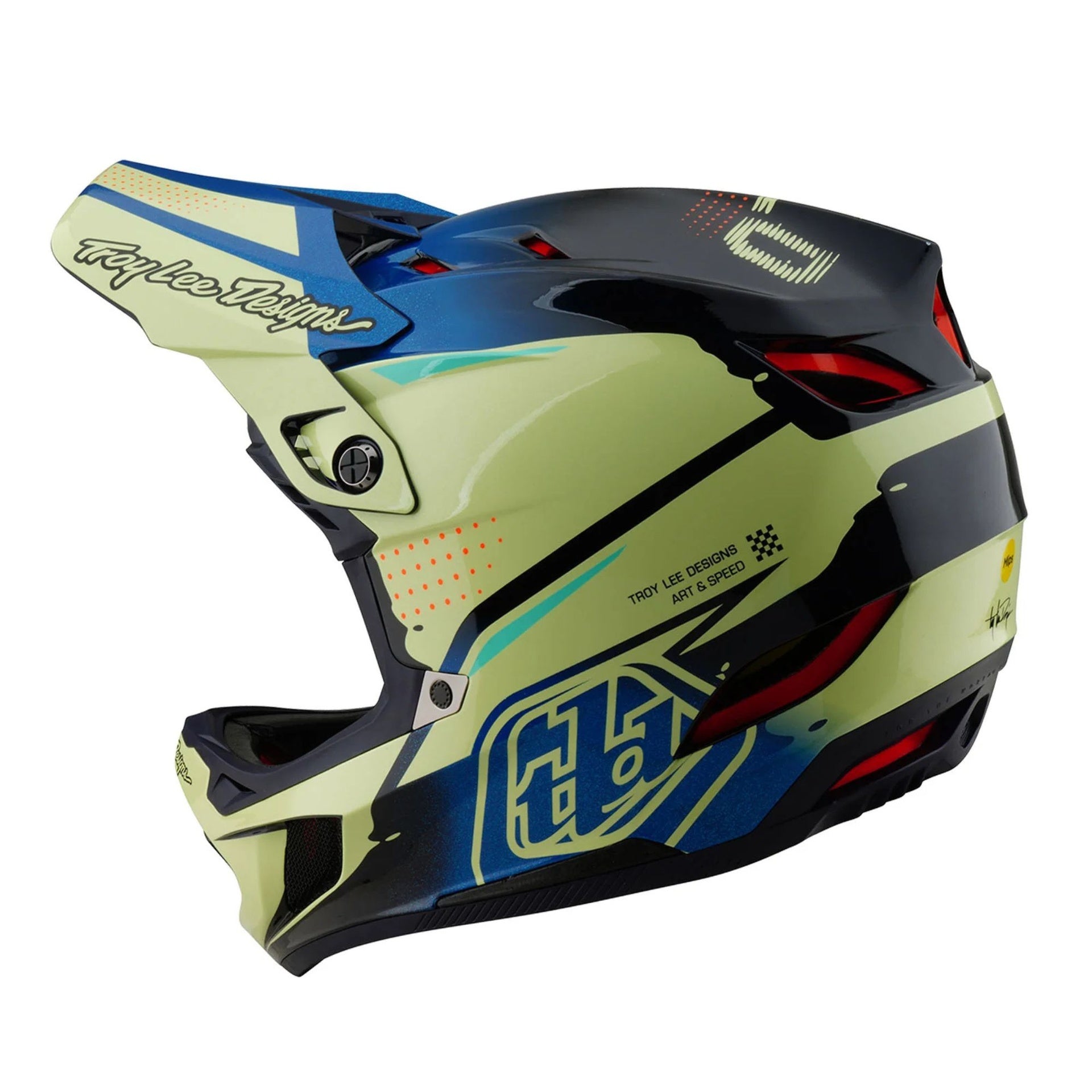 Casco Troy Lee Designs D4 Composite Drip Glo Yellow